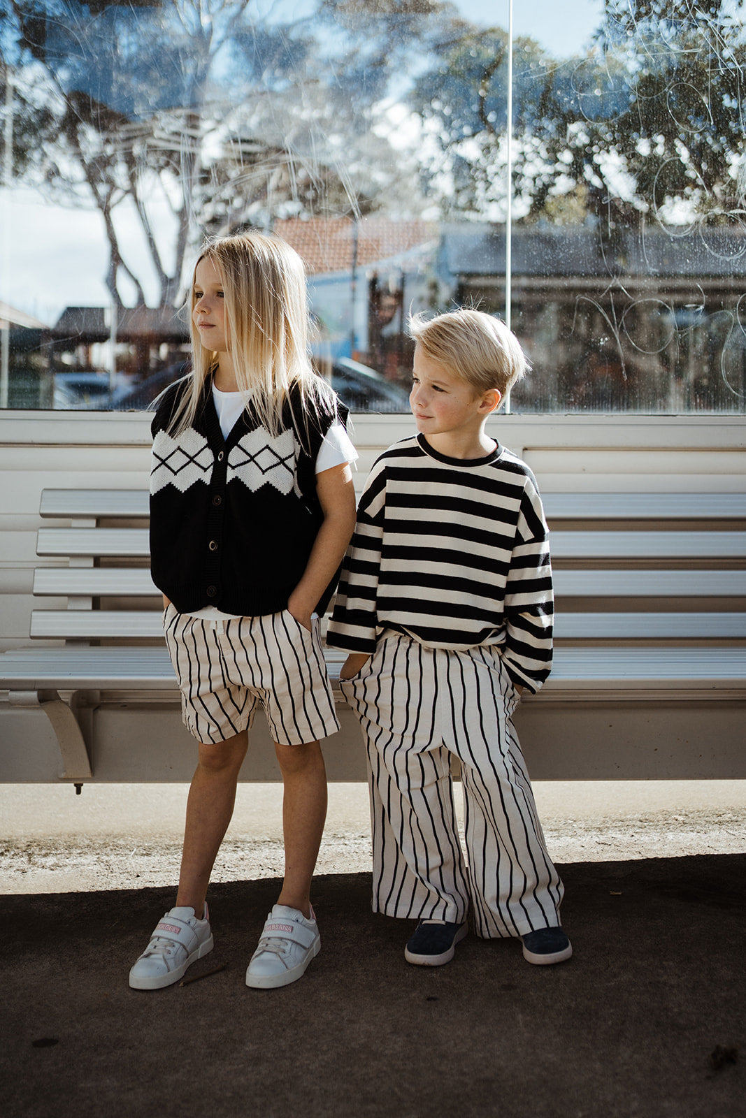 Kids Long Sleeves T-shirt Black Striped