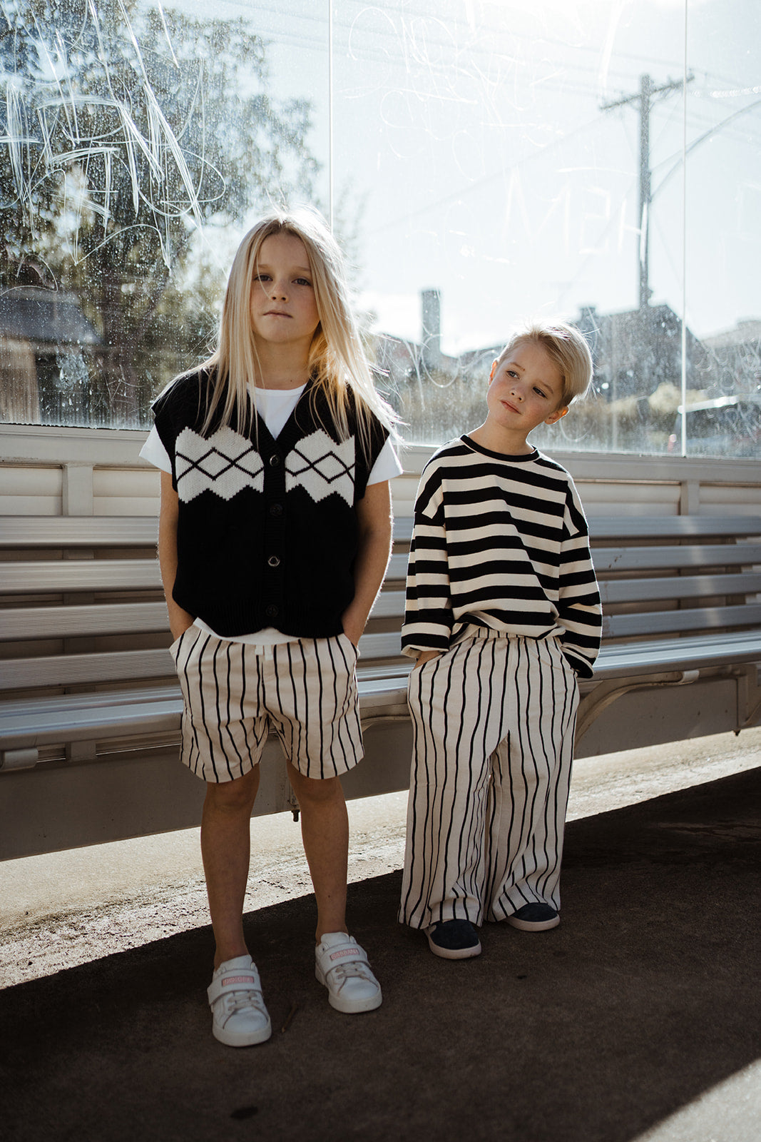 Kids Long Sleeves T-shirt Black Striped