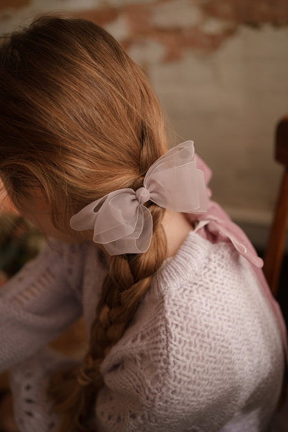 Layered Purple Tulle Bow Hair Clip