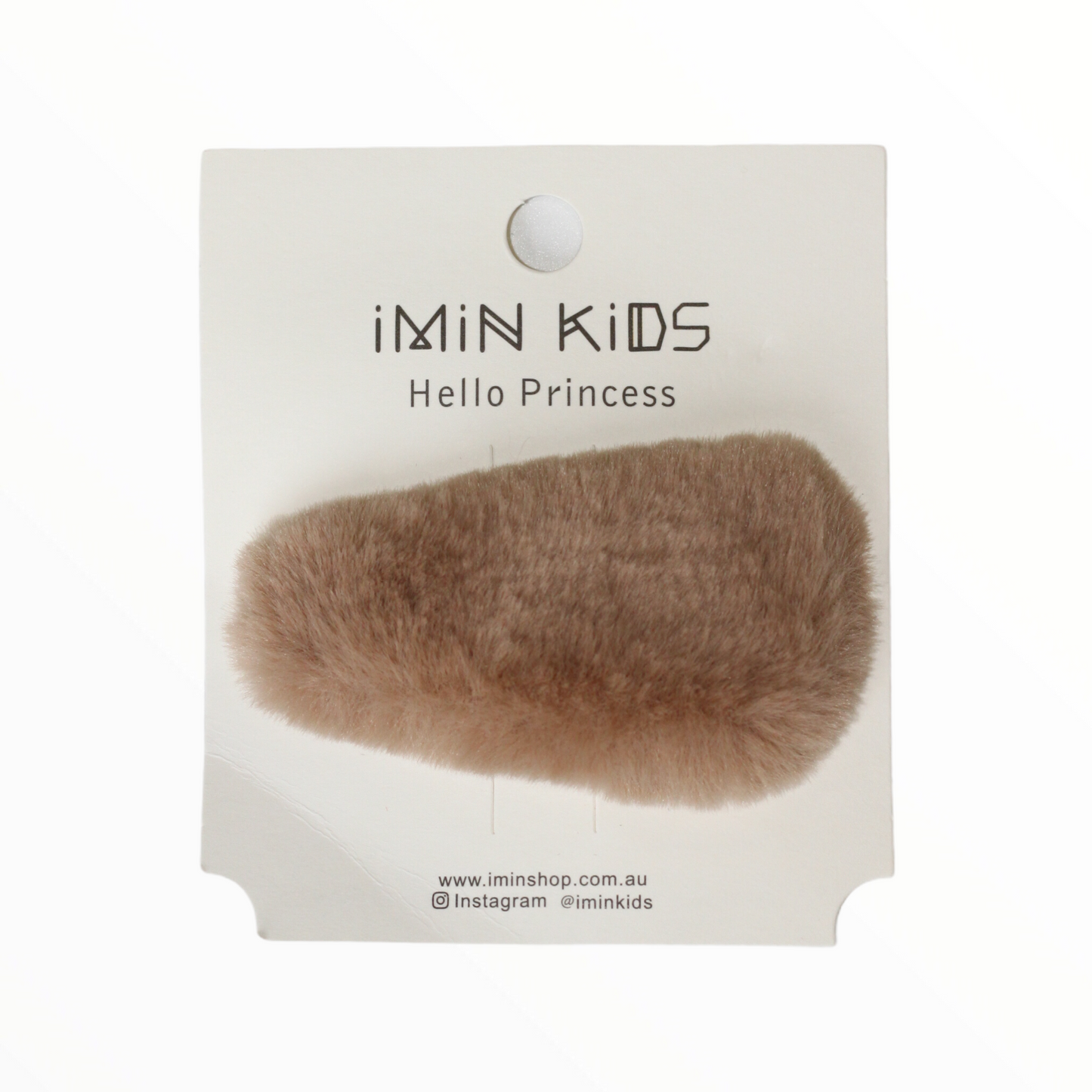 iMiN Kids Girls Faux Fur Hair Clip Brown