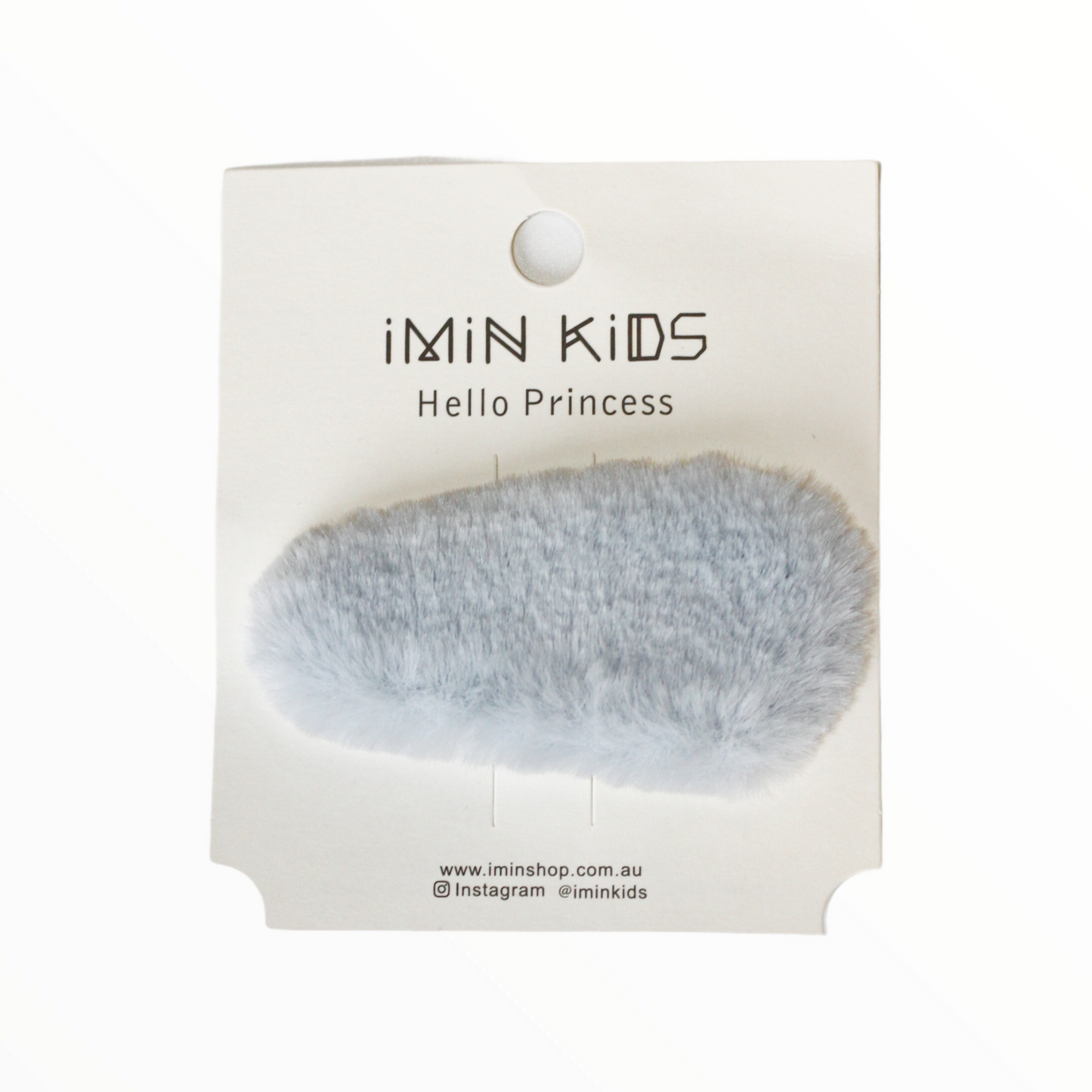 iMiN Kids Girls Faux Fur Hair Clip Light Blue