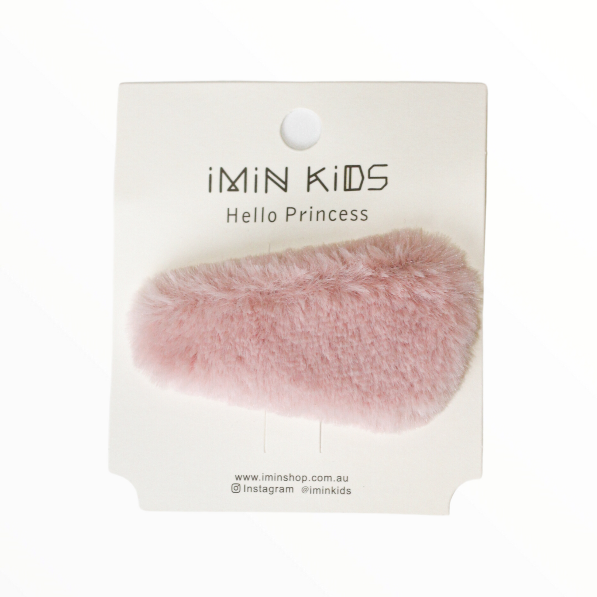 iMiN Kids Girls Faux Fur Hair Clip Pink
