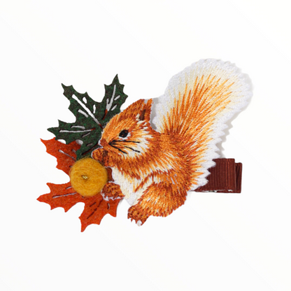 iMiN Kids Handmade Embroidery Squirrel Hair Clip