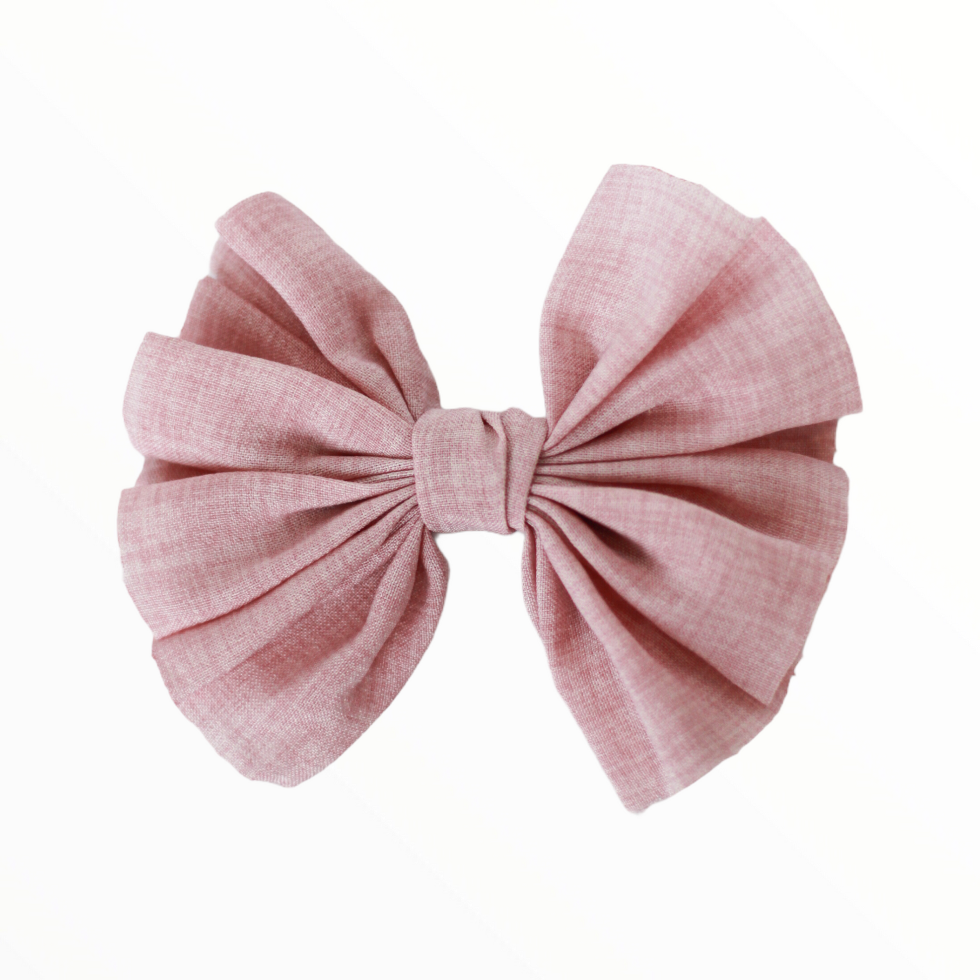iMiN Kids Girls Handmade Linen Pleated Bow Clip Pink