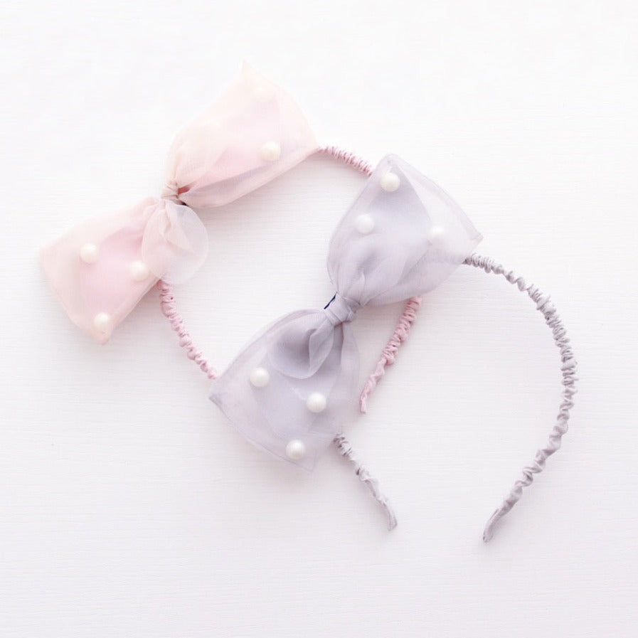 iMiN Kids Girls The Pearls Dancing in the Bow Headband Pink Grey