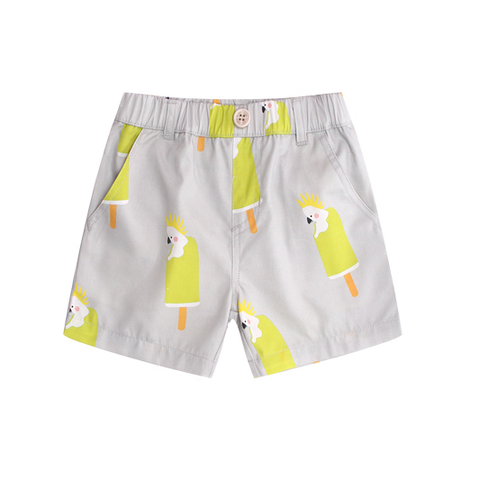 iMiN Kids Boys Shorts Grey Cockatoo