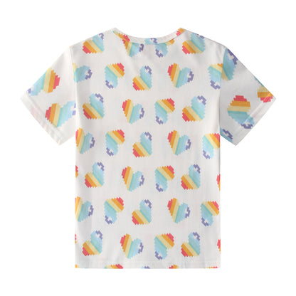 iMiN Kids Summer T-shirt Rainbow Heart