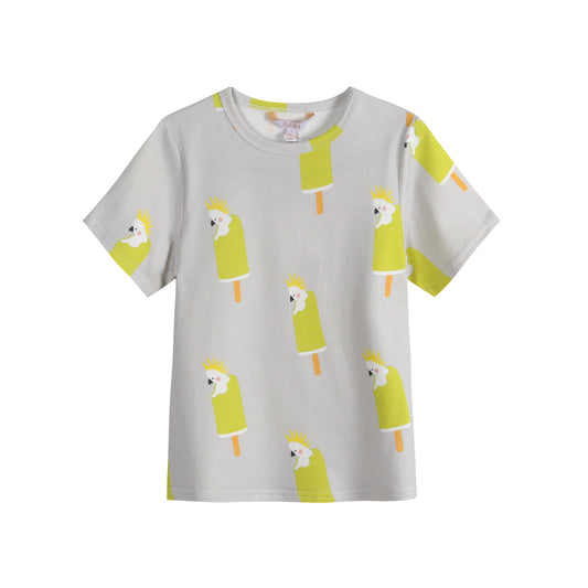 iMiN Kids Short Sleeve T-shirt Grey Cockatoo
