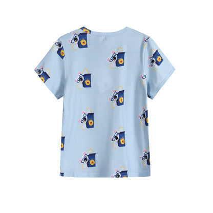 iMiN Kids Cotton Blue T-shirt Koala Prints