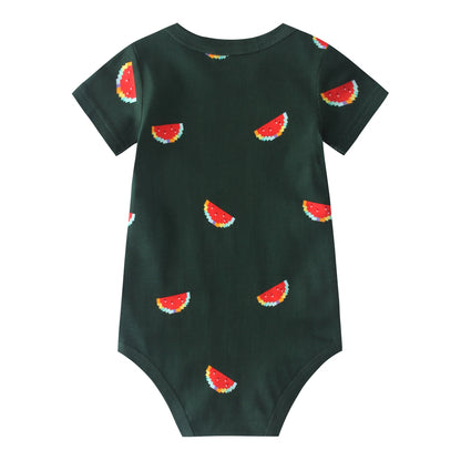 Baby Organic Cotton One Piece Bodysuit Green Watermelon