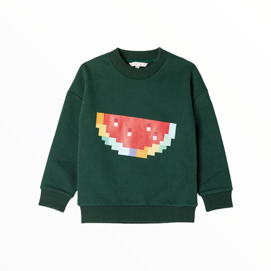iMiN Kids Rainbow Pixel Watermelon Green Sweatshirt