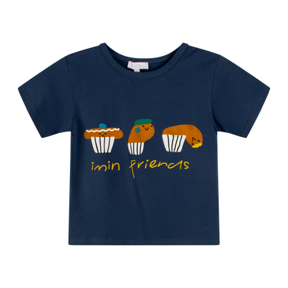 iMiN Kids T-shirt Navy Blue Little Cupcake Friends