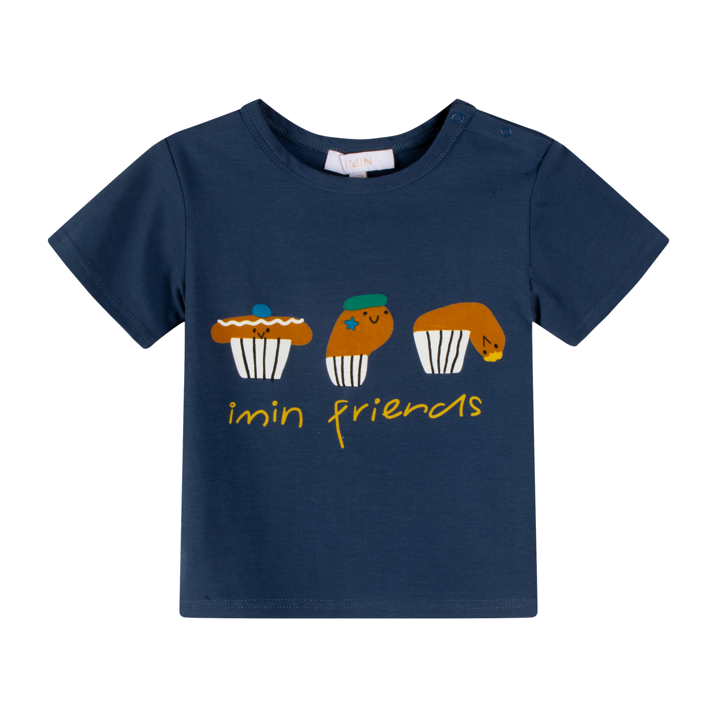 iMiN Kids Baby T-shirt Navy Blue Little Cupcake Friends