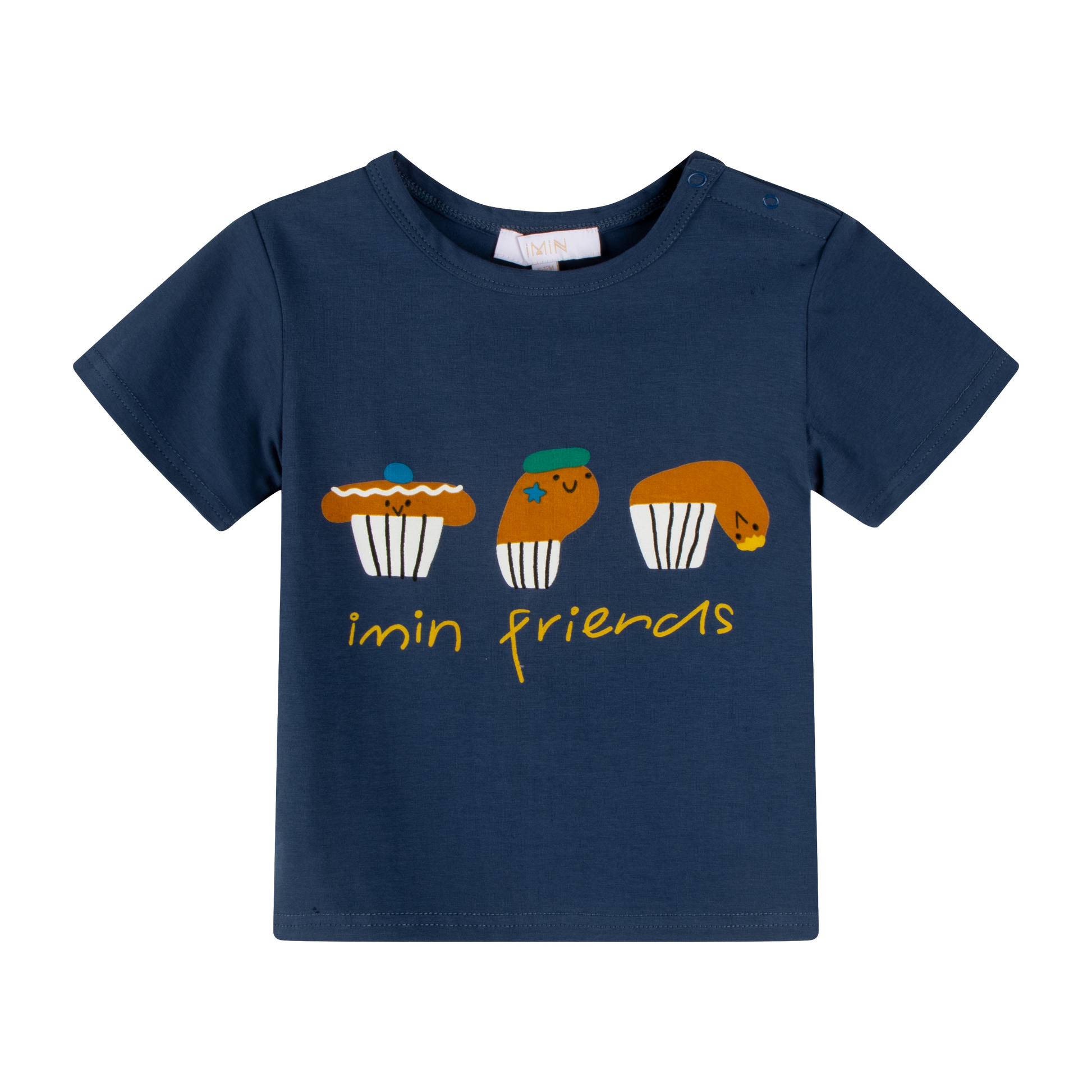 iMiN Kids Baby T-shirt Navy Blue Little Cupcake Friends