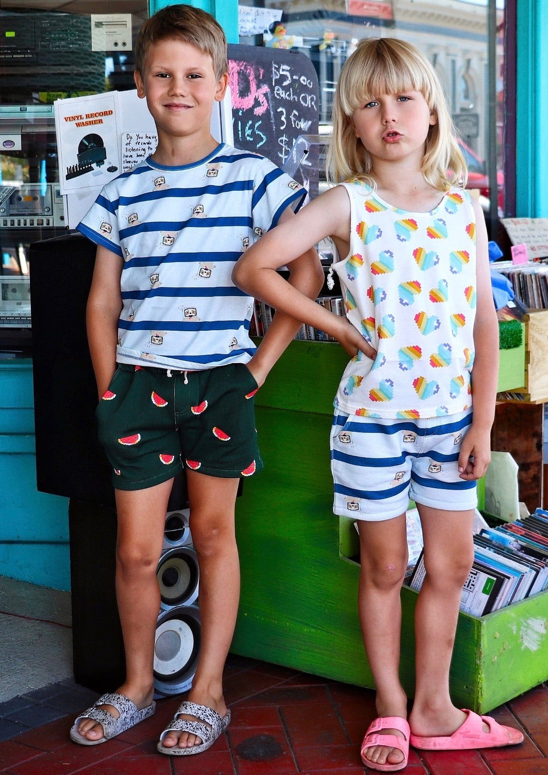 iMiN Kids Boys Organic Cotton Summer Shorts Fun Prints